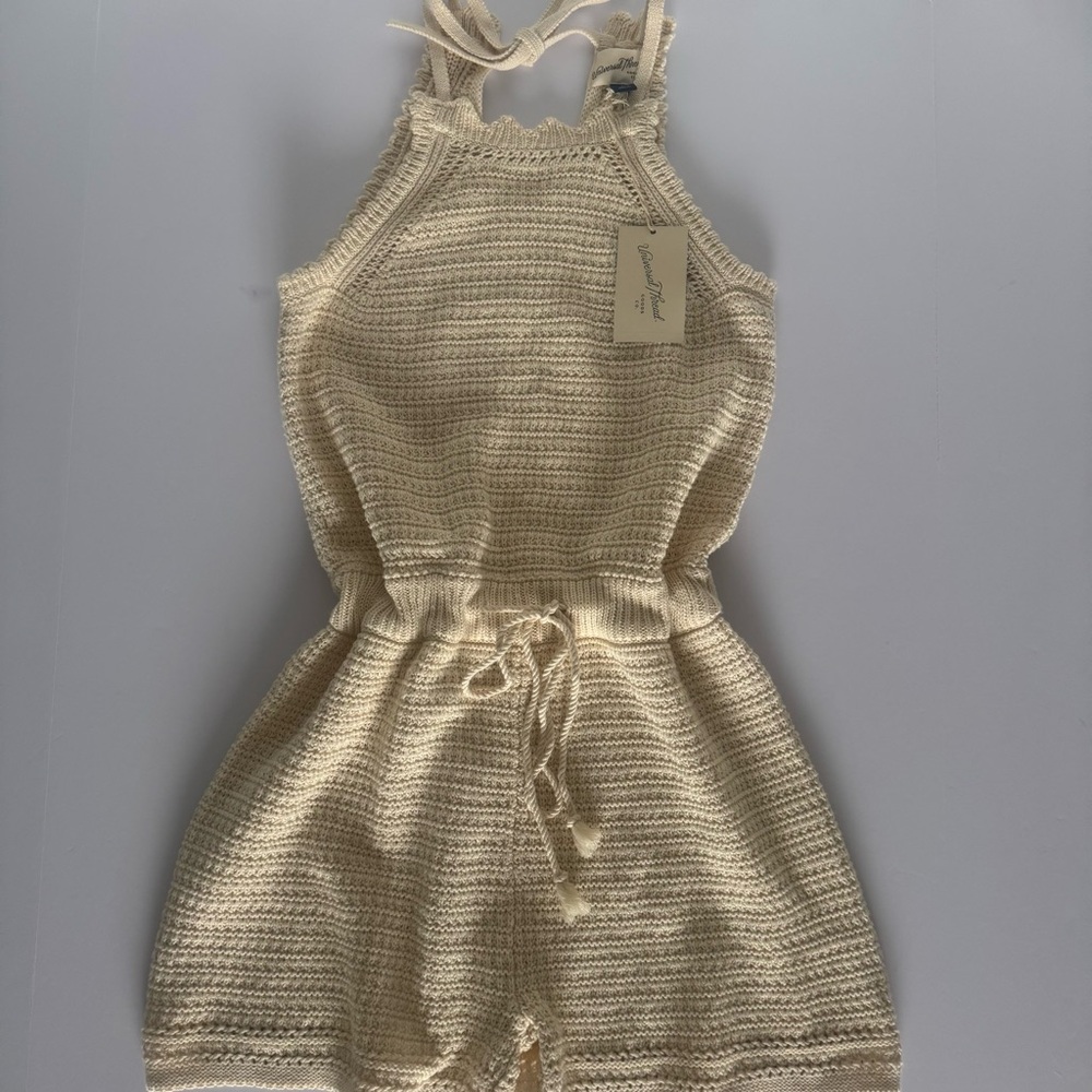 NWT Universal Thread Cream Crochet Sleeveless Romper Women’s Size XS - Picture 5 of 13